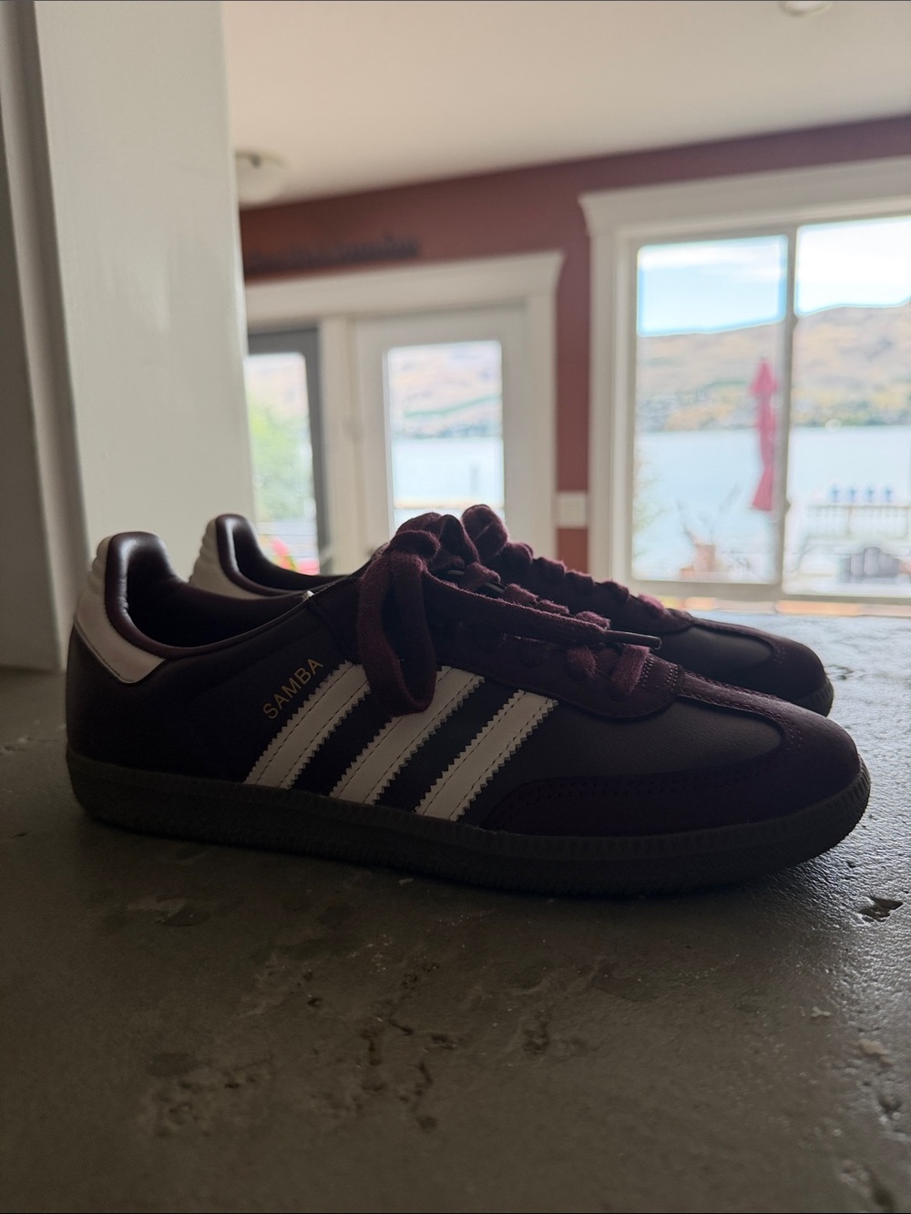 adidas Samba Sneakers in Burgundy and White
